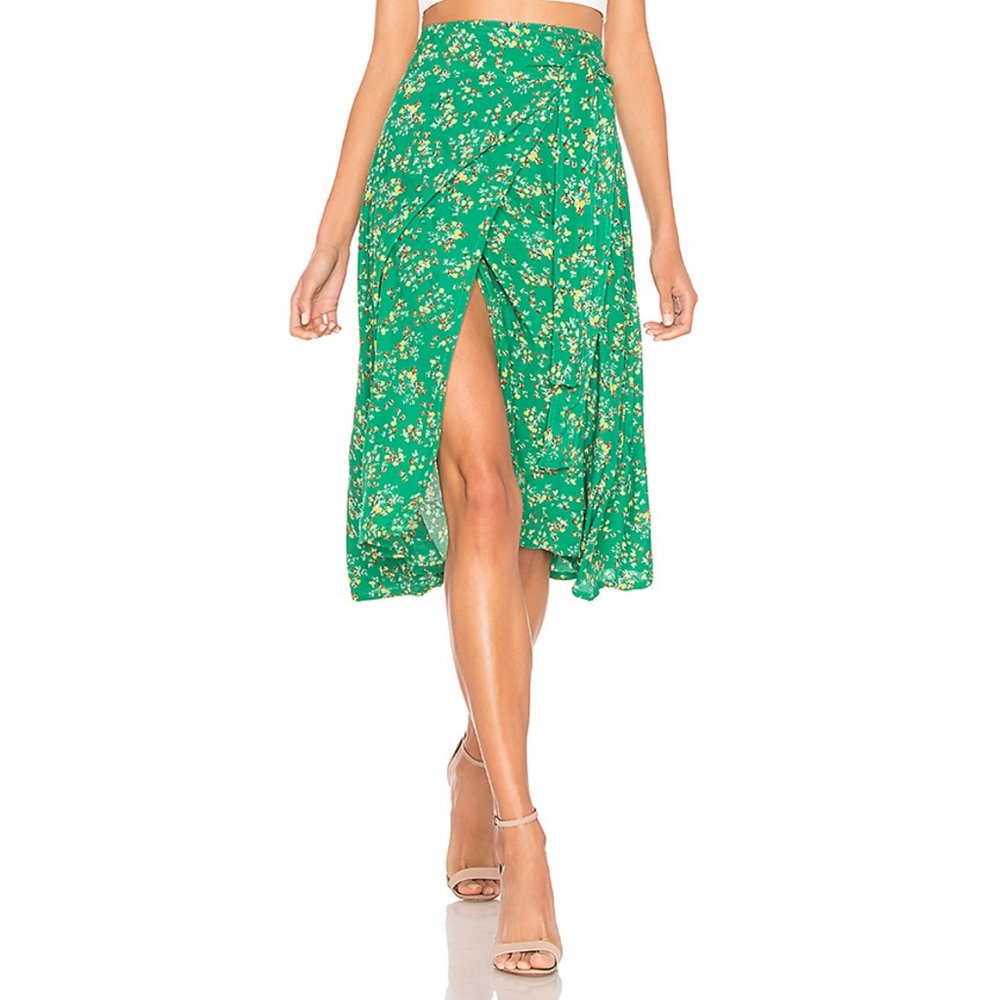 Faithfull the Brand Valencia Floral Wrap Skirt L
